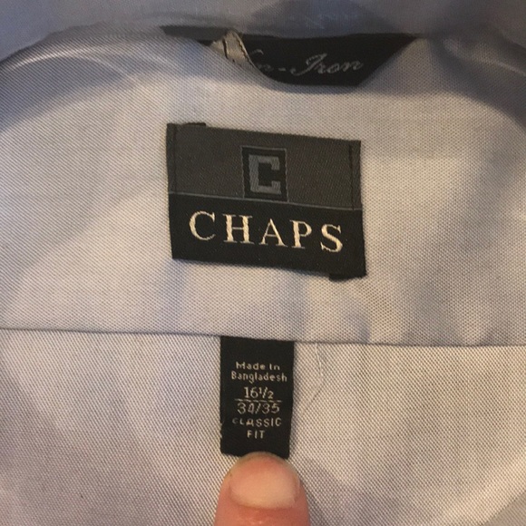 Chaps Classic Fit Blue Mist Dress Shirt NWT - Picture 3 of 6